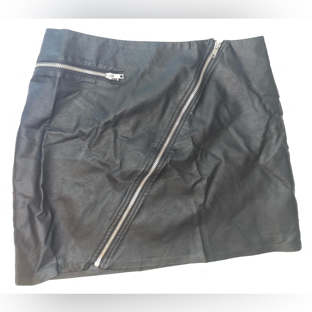 Leather mini skirt